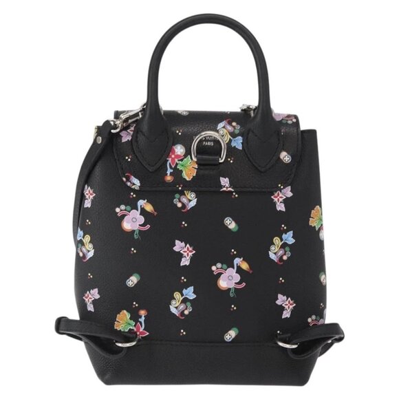 LOUIS VUITTON Floral Print Rock Me Backpack Leather Black M54848 Auth ka827M main image 9